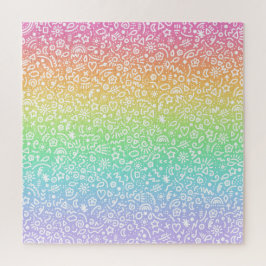 Doodles de gradiente arco iris rompecabezas rompec