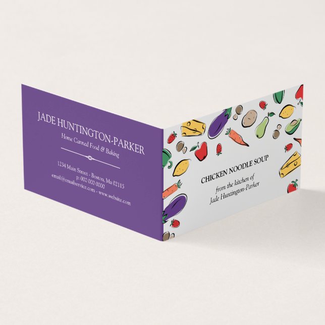 Doodles de la comida - etiqueta colgante hecha en (Exterior)