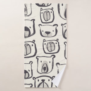 Doodles dibujados a mano en la cara de oso ilustra