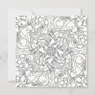 Doodles felices: Tarjeta plana de color mundial