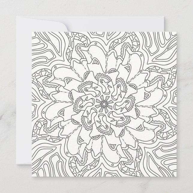 Doodles felices: Tarjeta plana de color para adult (Anverso)