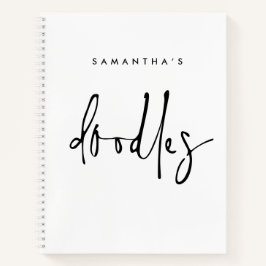 Doodles minimalistas Nombre Libro Blanco Negro