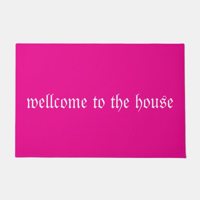 Doormat de bienvenida de texto - Alfombra de entra (Anverso)