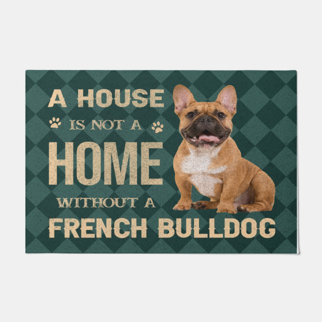 Doormat de Bulldog francés, alfombra de bienvenida (Anverso)