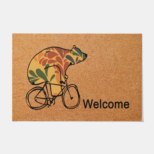 Doormat de oso cortado, alfombra delantera, regalo (Anverso)