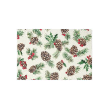 Doormat, Navidades de Pinecone y Holly