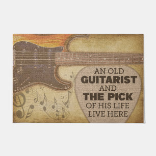 Doormat retro, alfombra guitarista, regalo para lo