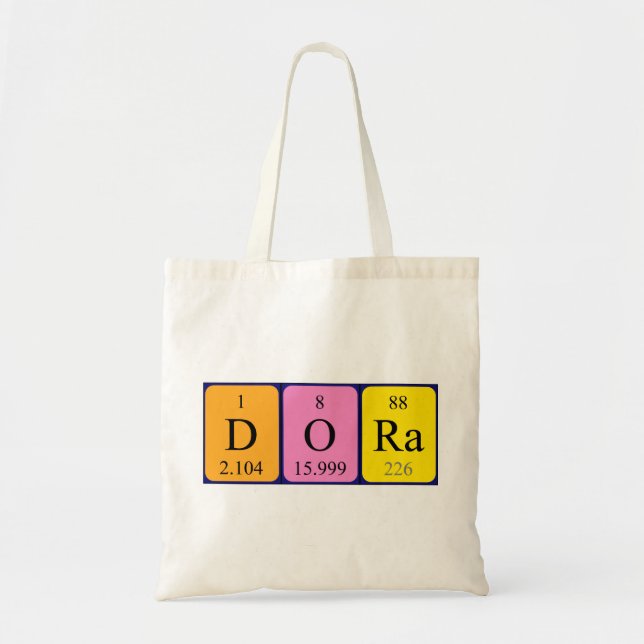 Dora nombre de tabla periódica de la bolsa (Frente)