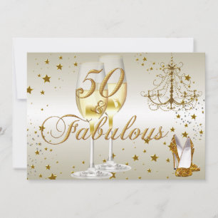 Dorada Sparkle 50 y fabulosa invitación de cumplea