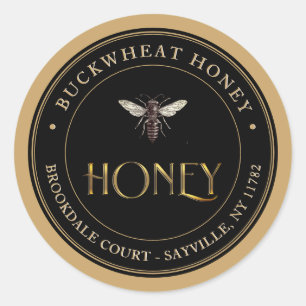 Dorado Black Bucktrigo Etiqueta de miel Abeja de l