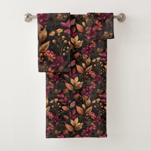 Dorado Burgundy Black Watercolor Botánico Florals (In situ)