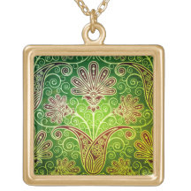 Collar decorativo de placa dorada