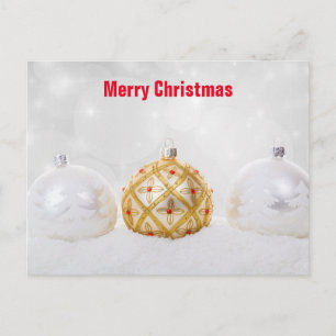 Dorado decorativo y Ball plateado Feliz Navidad