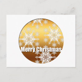 Dorado Feliz Navidad Snowflakes H Postcard