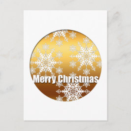 Dorado Feliz Navidad Snowflakes V Postcard