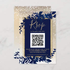 dorado guión azul nieve elegante invierno QR rsvp