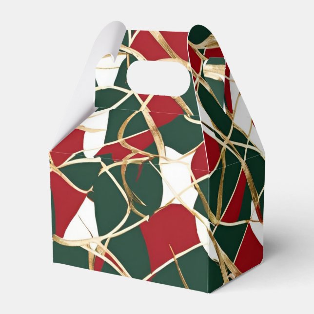 Dorado Holiday Elegance Navidades Caja de Favor (Reverso)