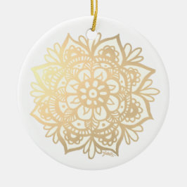Dorado Mandala Boho Moda Flor Ornamento cerámico