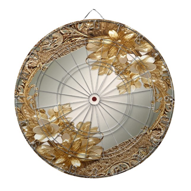 Dorado moderno ornate tablero de cartón floral (Frente)