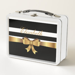 Dorado Personalizado, Rayas Negras en Negrita Lazo