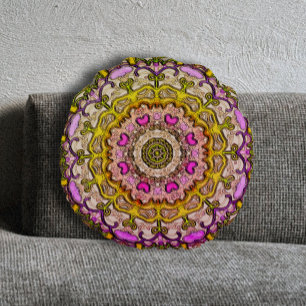 Dorado rosa clásico y almohada redonda tradicional