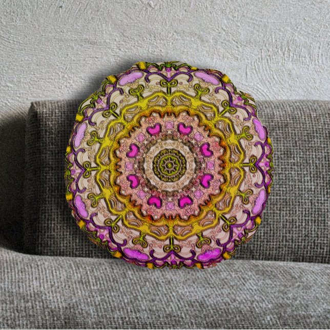 Dorado rosa clásico y almohada redonda tradicional (Subido por el creador)