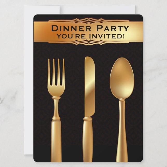 Dorado Silverware - Invitación formal a la fiesta  (Anverso)