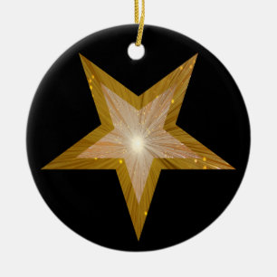 Dorado Star ornamento negro redondo