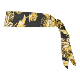 Dorado y Black Modern Botanical Floral Toile