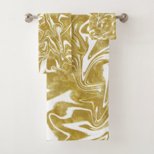 Dorado y Elegante Glam Marble Swirl