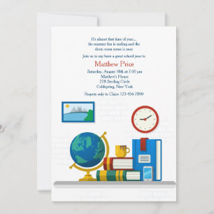 Dorm Room Off To School Invitación