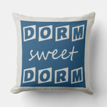 "Dorm Sweet Dorm", almohada de tiro reversible