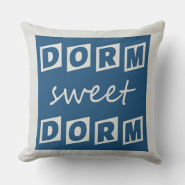 "Dorm Sweet Dorm", almohada de tiro reversible