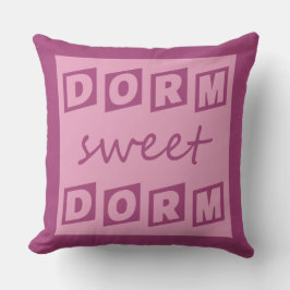 "Dorm Sweet Dorm", almohada de tiro reversible