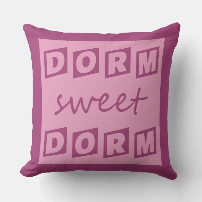 "Dorm Sweet Dorm", almohada de tiro reversible (Anverso)