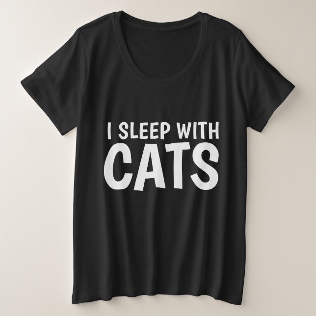 DORMÍ CON GATOS, Camisetas divertidas y sudaderas (Anverso del diseño)