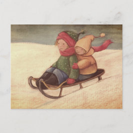 Dormir a través de la postal de la nieve