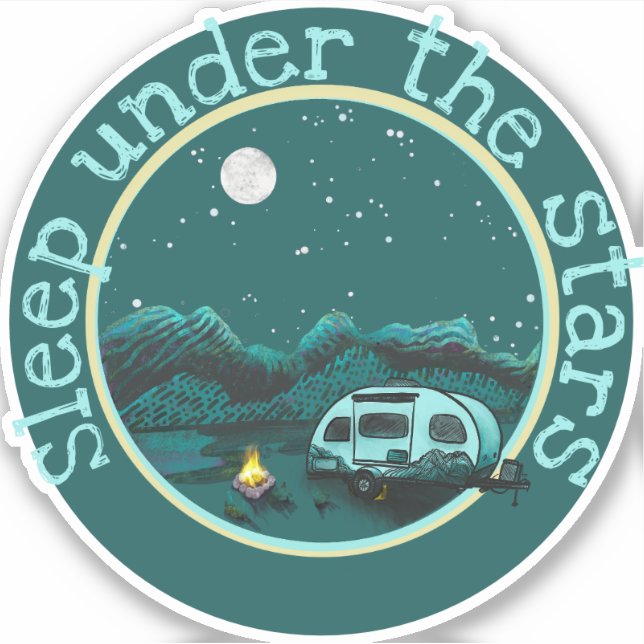 Dormir bajo las estrellas Pegatina RV (Anverso)