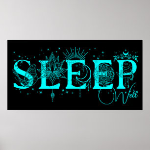 Dormir bien arte espiritual en la pared Stars Lotu