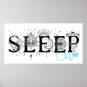 Dormir bien arte espiritual en la pared Stars Lotu