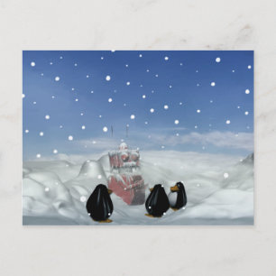 Dormir con la tarjeta postal de los pingüinos
