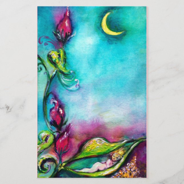 DORMIR DE THUMBELINA ENTRE HOJAS ROSAS (Anverso)