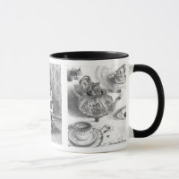 Dormouse Alicia de las liebres de marzo en taza