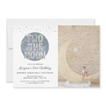 Dos a la Luna | Invitación de cumpleaños número 2