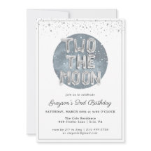 Dos a la Luna | Invitación de cumpleaños número 2