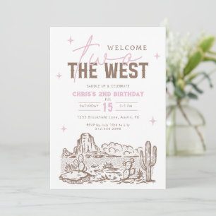 Dos a la Oeste Invitación de cumpleaños número 2 d