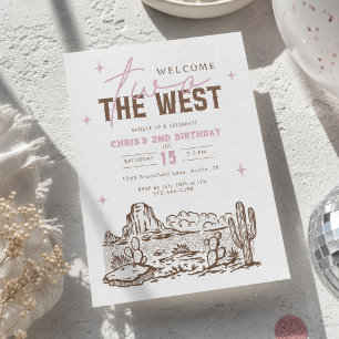 Dos a la Oeste Invitación de cumpleaños número 2 d