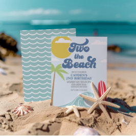 Dos a la playa Tarjeta de invitación de cumpleaños