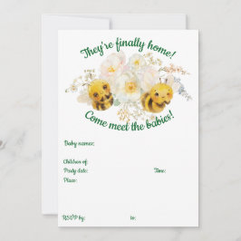 Dos Abejas Encuentran La Invitación De Los Bebés