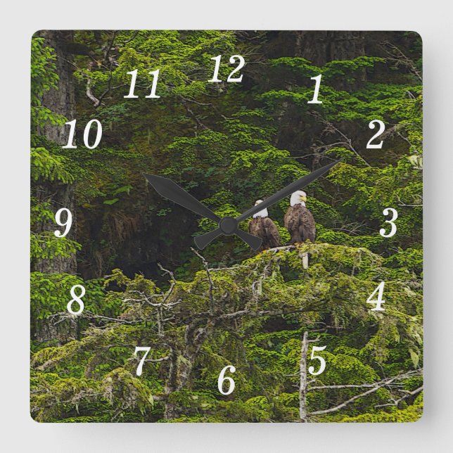 Dos águilas encaramadas en el reloj de la pared de (Anverso)